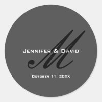 Classic Calligraphy Monogram Wedding Gray