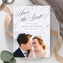 Classic calligraphy vintage save the date