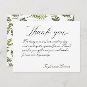 Classic Calligraphy Wedding Dankeschön Card Dankeskarte