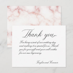 Classic Calligraphy Wedding Dankeschön Card Dankeskarte