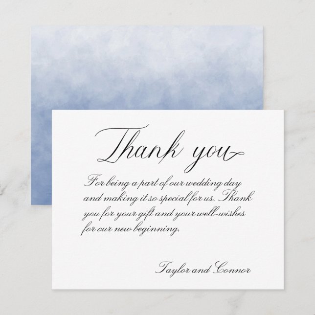 Classic Calligraphy Wedding Dankeschön Card Dankeskarte (Vorne/Hinten)