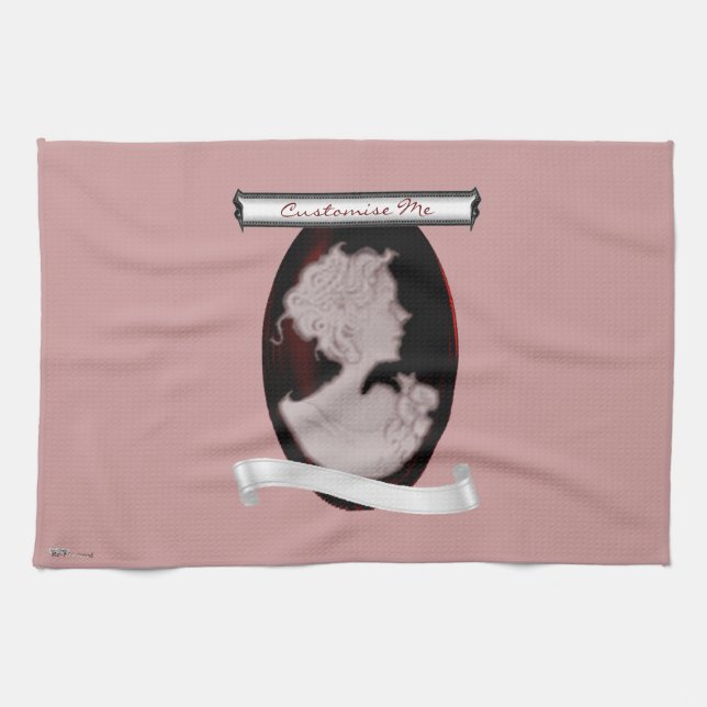 Classic Cameo (Rose) Geschirrtuch (Horizontal)