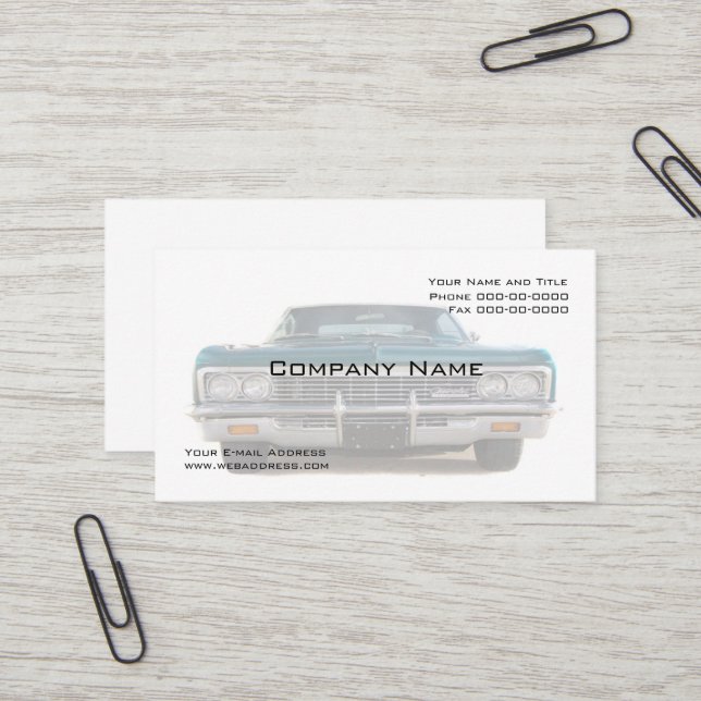 Classic Car Collector Business Card Visitenkarte (Vorderseite/Rückseite Beispiel)