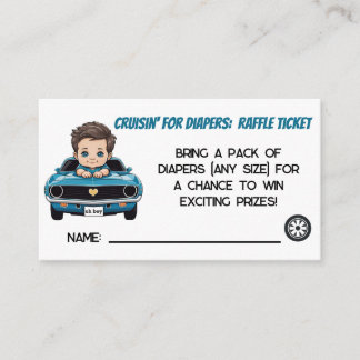 Classic Car Cruisin' in Windeln Raffle Ticket Begleitkarte