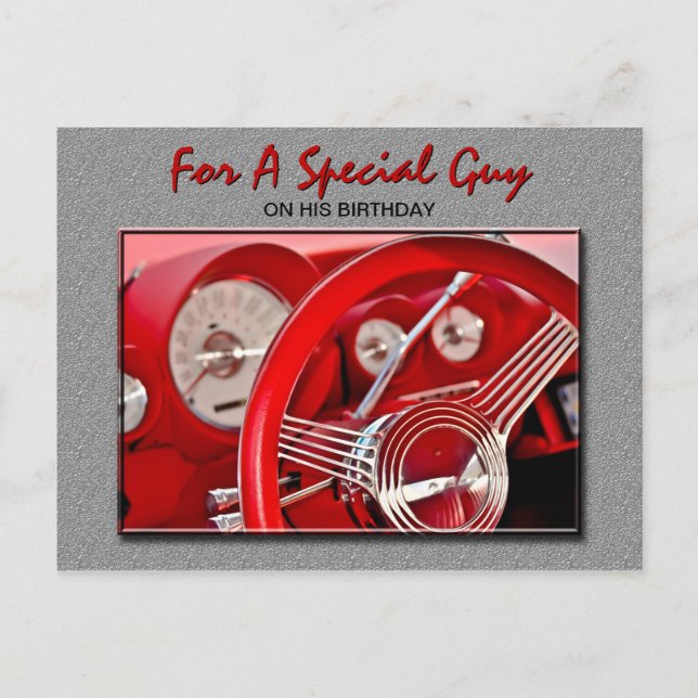 Classic Car Geburtstagskarte Postkarte (Vorderseite)