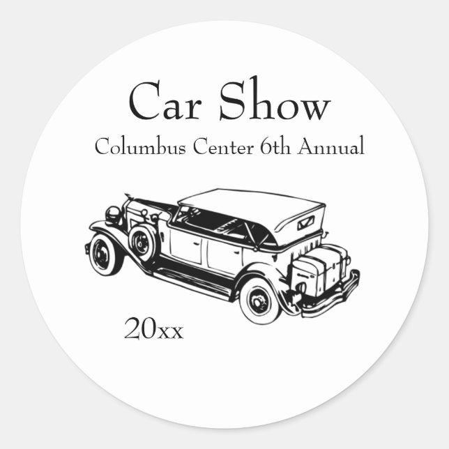 Classic Car Show Stickers Anpassen (Vorderseite)