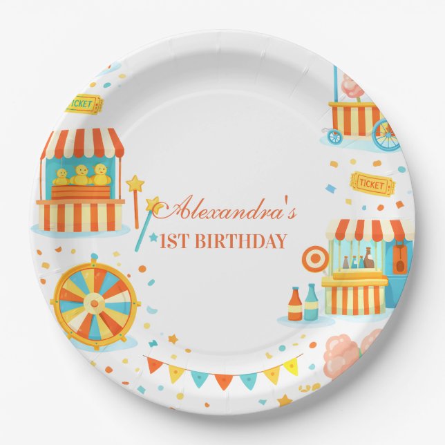 Classic Carnival Storybook Birthday Pappteller (Vorderseite)