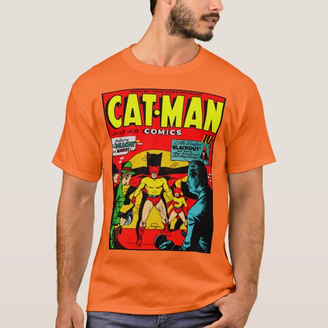 Classic Cat-Man Comics T-Shirt (Vorderseite)