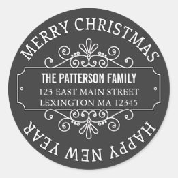 Classic Chalkboard Joyeux Étiquette de Noël