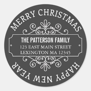 Classic Chalkboard Joyeux Étiquette de Noël