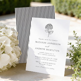 Classic Charcoal Hydrangea Wedding Einladung