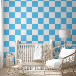 [Classic Checkerboard] Blau-weiße 12"-Quadrate Tapete