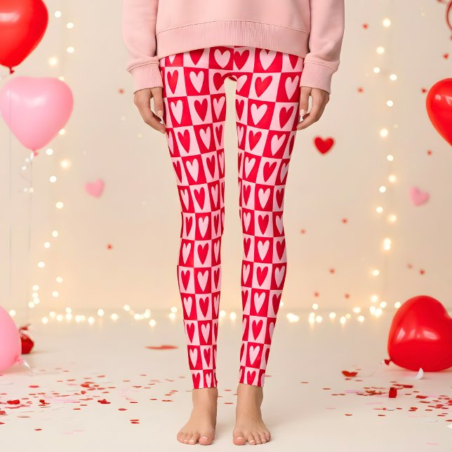 Classic Cherry Red Hearts Valentine Gift Leggings (Von Creator hochgeladen)