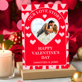 Classic Cherry Red Hearts Valentine’s Gift Photo Feiertagskarte