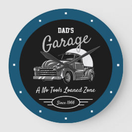 Classic Chevy Truck Garage Vater irgendeinen Namen Große Wanduhr