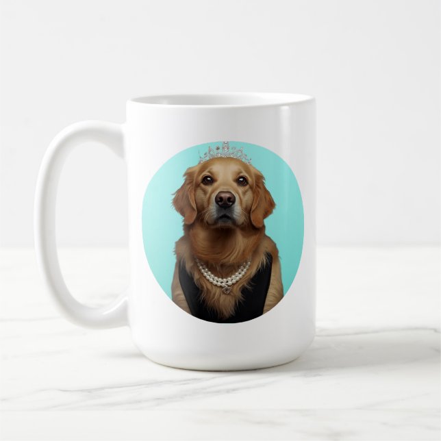 Classic Chic Breakfast Poster Golden Retriever Kaffeetasse (Links)