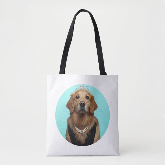 Classic Chic Breakfast Poster Golden Retriever Tasche (Vorderseite)