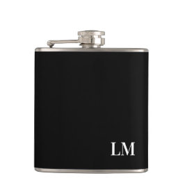 Classic Chic Elegant Wedding Monogram Flachmann