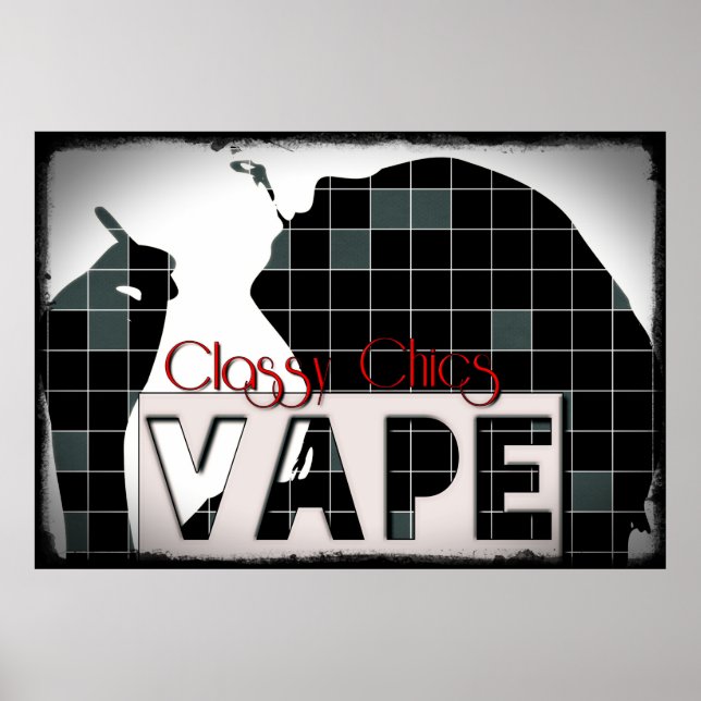 Classic Chics Vape Checker Motif Grunge Poster (Devant)
