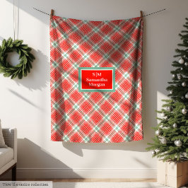 Classic Christmas Blanket Chic Monogram Style Fleecedecke