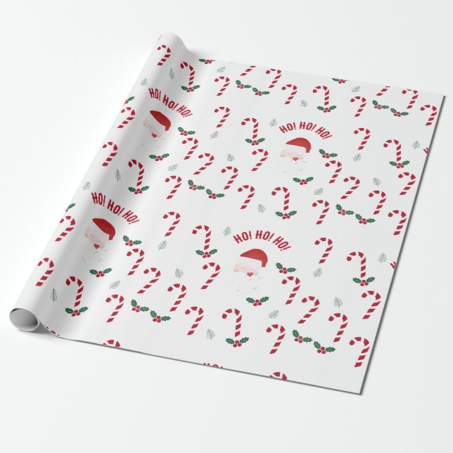 Classic Christmas Candy Cane Geschenkpapier (Ungerollt)