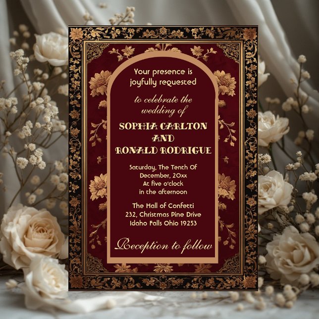 Classic Christmas Chinoiserie Traditional Wedding Einladung (Classic Christmas Chinoiserie Traditional Wedding Invitation)