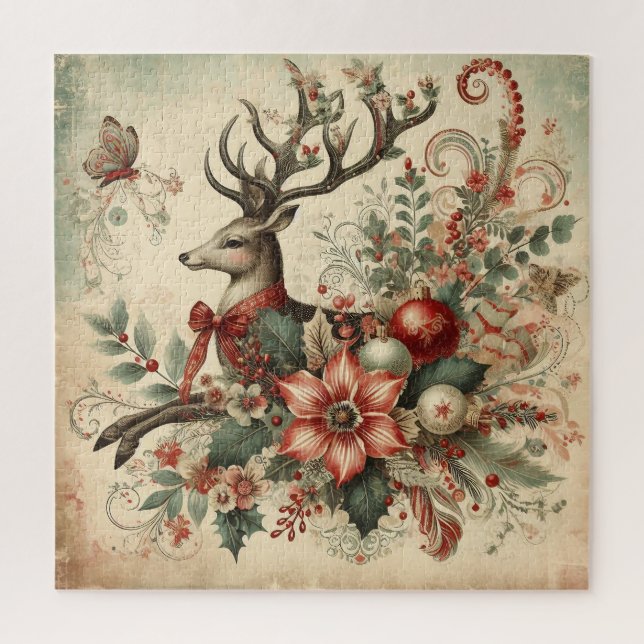 Classic Christmas Deer Jigsaw Puzzle (Vertikal)