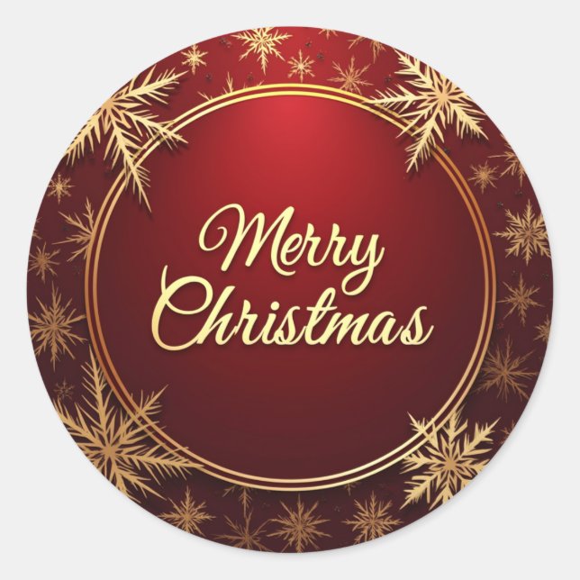 Classic Christmas Elegance Runder Aufkleber (Vorderseite)