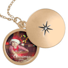 Classic Christmas Family Foto Gold Locket