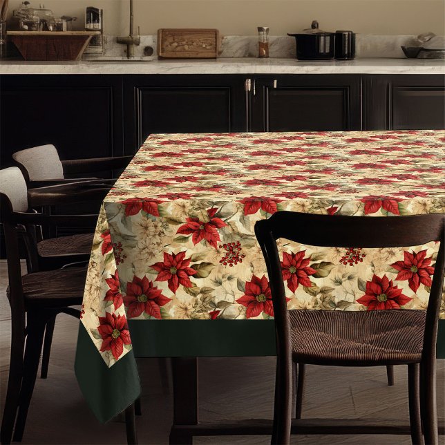 Classic Christmas Flowers Tablecloth Cozy Style Tischdecke (Classic Christmas Flowers Tablecloth Cozy Style)