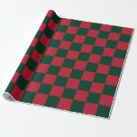Classic Christmas Green und Red Checkerboard Geschenkpapier<br><div class="desc">Dieses Schachbrettpapier hat eine klassische Weihnachtsfarbenpalette. Das Verpackungspapier hat ein traditionelles rotes und grünes Farbschema.</div>