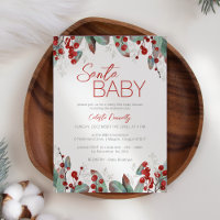 Classic Christmas Greenery Santa Baby Dusche