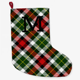 Classic Christmas Kariert Monogram Erstfestlich Großer Weihnachtsstrumpf