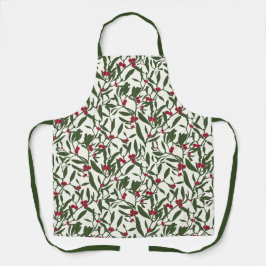 Classic Christmas Mistletoe All-over Print Schürze