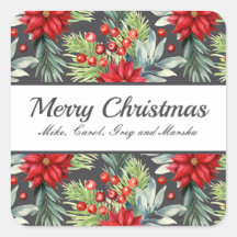 Classic Christmas Poinsettias Custom Holiday