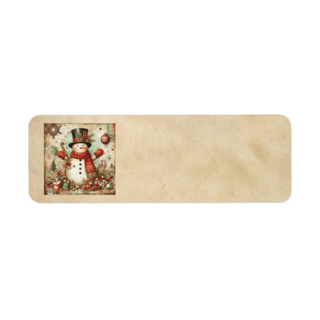 Classic Christmas Snowman Address Labels (Vorne)