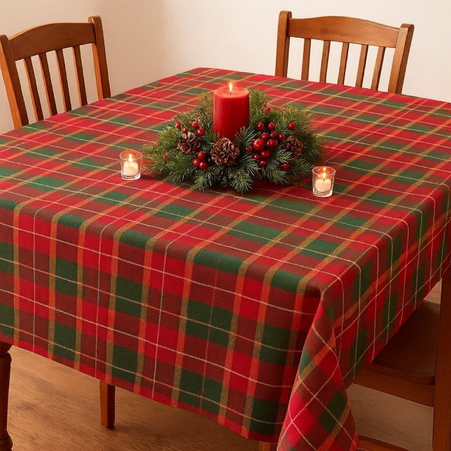 Classic Christmas Tartan Red Green Holiday  Tischdecke (A sophisticated red and green tartan tablecloth, ideal for creating a festive Christmas centerpiece,)