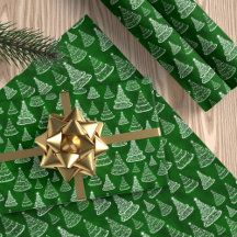 Classic Christmas Tree Muster Green Sparkle