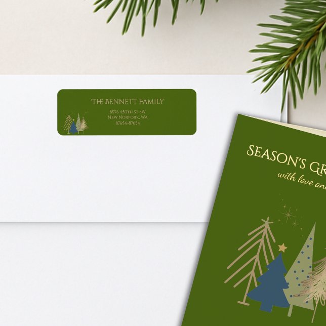 Classic Christmas Tree Seasons Greetings Gold Foil (Von Creator hochgeladen)
