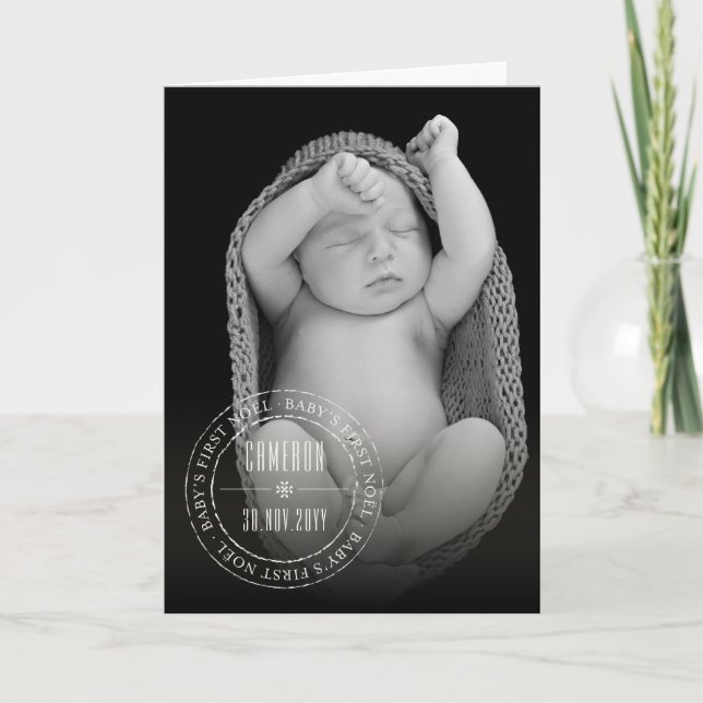 Classic Circle Siegel Baby First Weihnachten Foto (Vorderseite)
