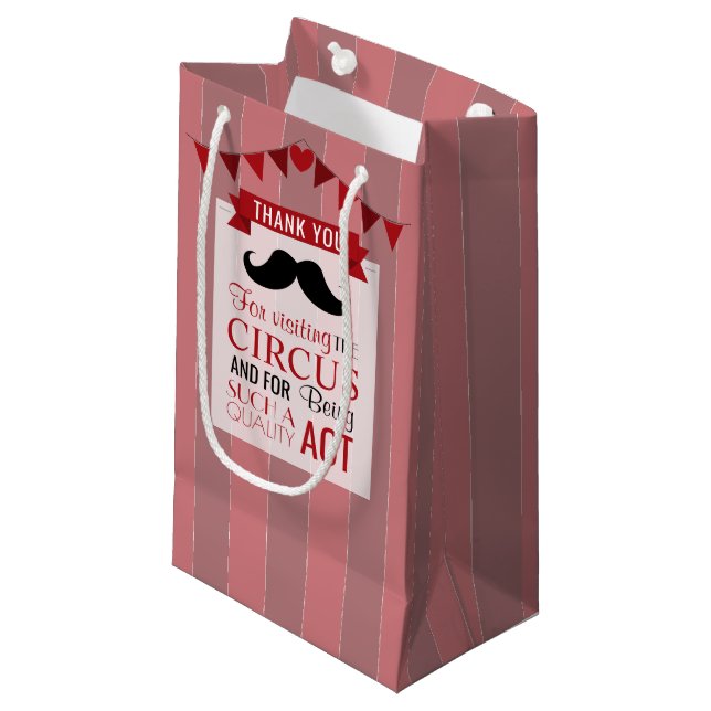 Classic Circus Poster Children's Birthday Party Kleine Geschenktüte (Vorderseite Schrägansicht)