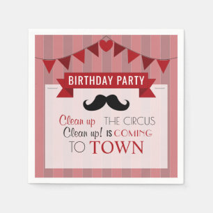 Classic Circus Poster Children's Birthday Party Serviette