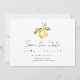Classic Citrus Lemon Sommer Hochzeit Retten Sie da Save The Date