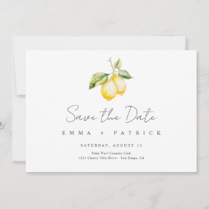 Classic Citrus Lemon Sommer Hochzeit Retten Sie da Save The Date