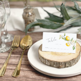 Classic Citrus Lemon Summer Tischnummer Platzkarte