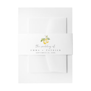 Classic Citrus Lemon Summer Wedding Einladungsbanderole