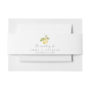 Classic Citrus Lemon Summer Wedding Einladungsbanderole
