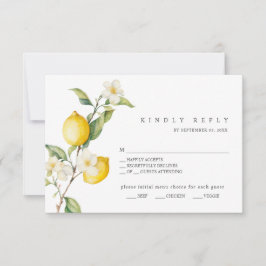 Classic Citrus Lemon Summer Wedding RSVP Card