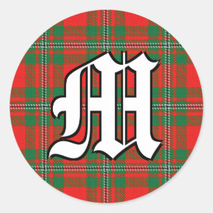 Classic Clan Gregor MacGregor Tartan Monogram Runder Aufkleber