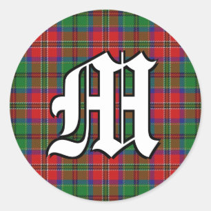 Classic Clan MacCulloch Tartan Monogram Runder Aufkleber